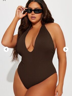 Fashion Nova Andrea Halter One Piece Swimsuit